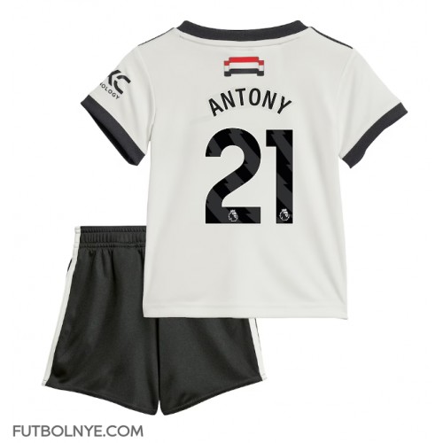 Camiseta Manchester United Antony #21 Tercera Equipación para niños 2024-25 manga corta (+ pantalones cortos)